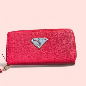 WOMEN'S BABY PHAT ZIP AROUND WALLET WRISTLET Baby Phat Red